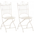 Kovová židle Sadao (SET 2 ks) - Krémová antik