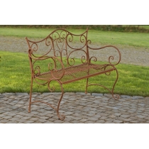 Rustikální kovová lavička Tar - Hnědá antik